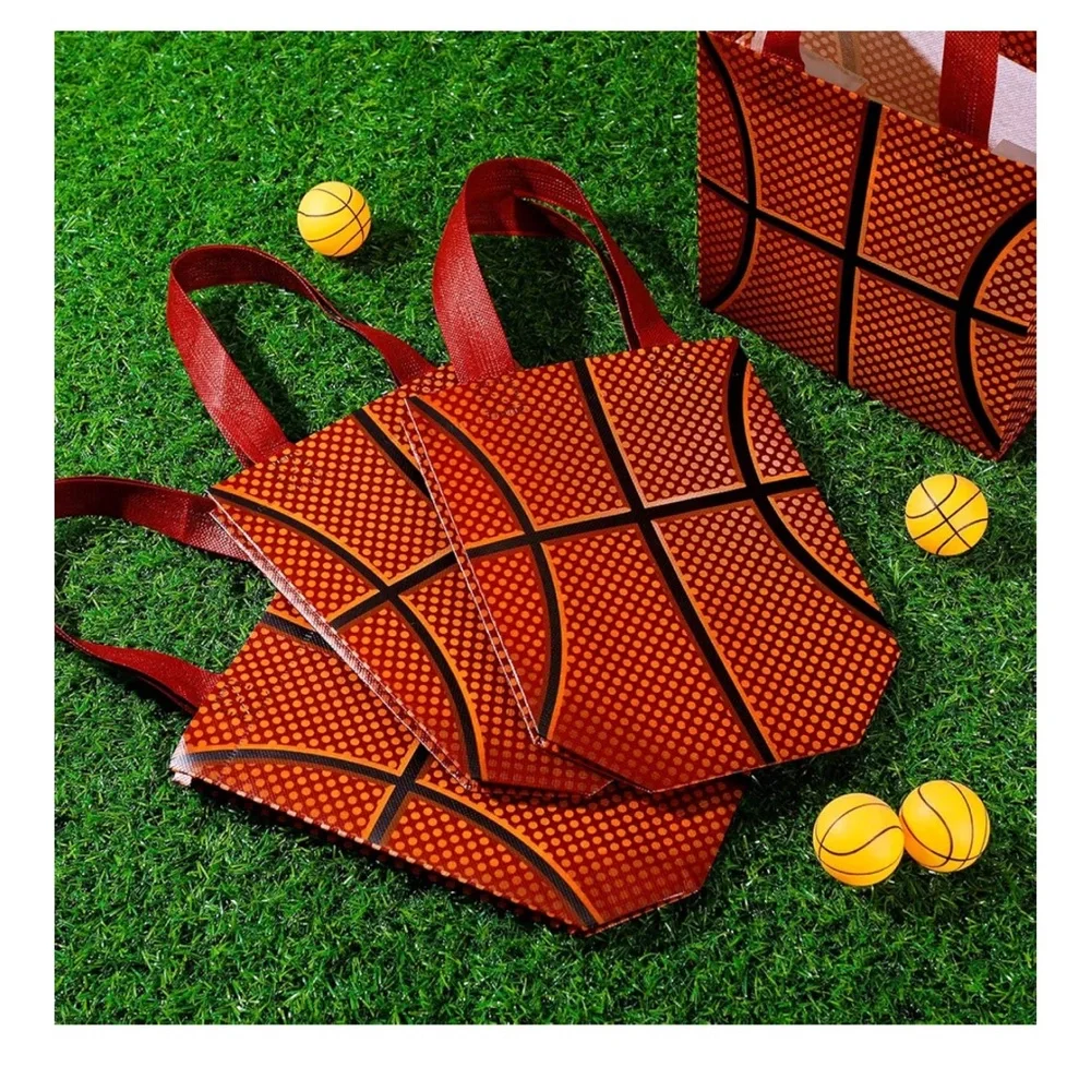 Huhumy 24 Pcs Basketball Party Favor Bags Treat Goodie Gift Bags with Handles